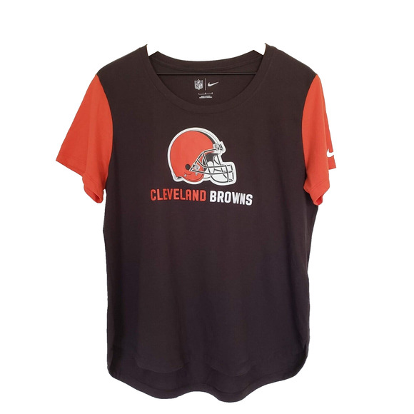 Nike Cleveland Browns SIZE L Womens Short Sleeve T-shirt Ladies NFL Football - Picture 1 of 10